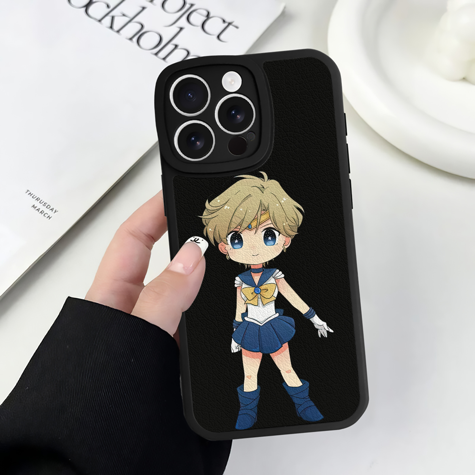 （画像用） 美少女戦士セーラームーン 天王はるか Sailor Moon Tenoh Haruka 【iPhone 16シリーズ対応】シリコンスマホケース（レザー調） 材質：シリコン
